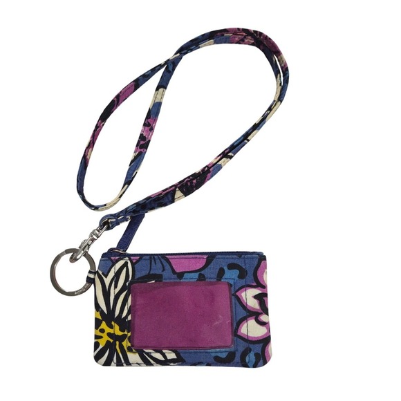 Vera Bradley Accessories - Vera Bradley Retired African Violet Lanyard Wallet Coin ID Card Holder Pouch